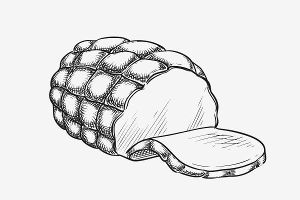 cooked log and ham