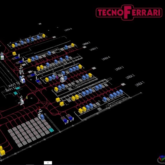 tecnoferrari software in operation, showing an automated warehouse at work